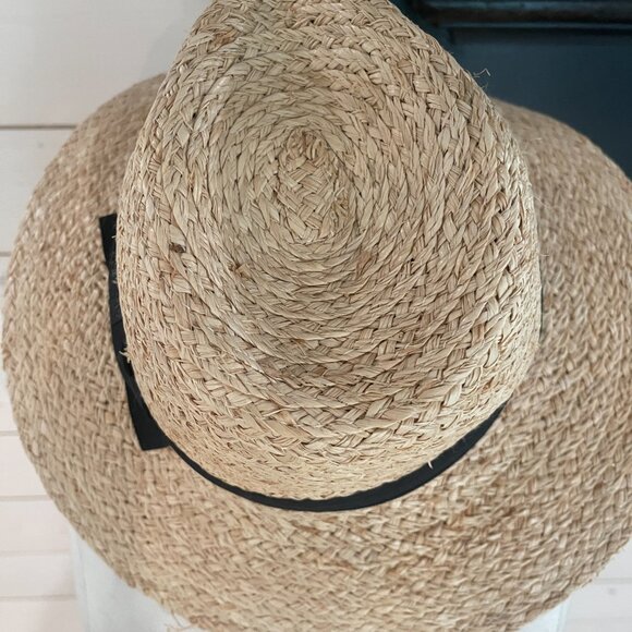 ❤️015 Phenix Bow Trim Raffia Fedora One Size - Picture 7 of 7
